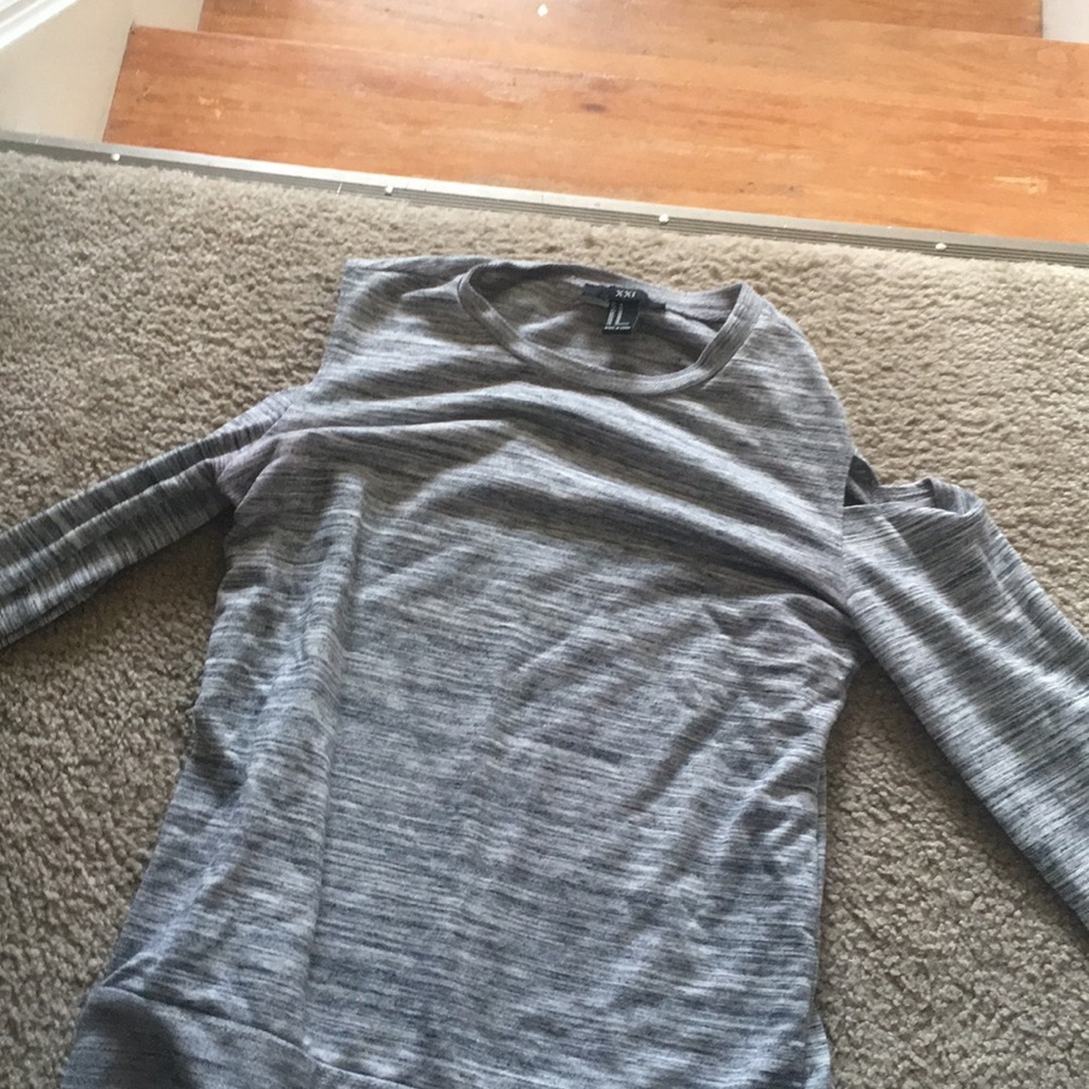 Top-long sleeve cut at shoulders